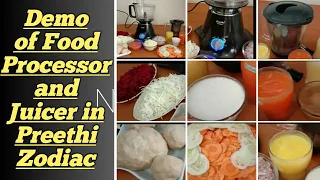 Demo of food processor and 3 in 1 juicer in Preethi Zodiac mixer grinder