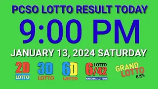 9pm Lotto Result Today January 13, 2024 Saturday ez2 swertres pcso