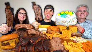 Mukbang with Mom & Dad - Big Beef Ribs and BBQ - 100k Subscribers!