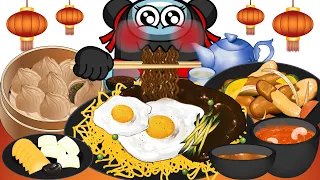 JJAJANGMYEON MUKBANG - AMONG US ANIMATION MUKBANG