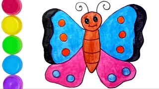 Butterfly drawing and painting for kids/cute butterfly drawing poster colors🦋/Brighten with colours