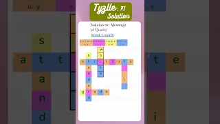 Tyzlle 71 Solution : Meanings/Synonyms of 'Quality'  | Word Puzzles | Antonyms and Synonyms