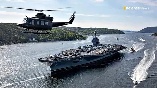 Massive US aircraft carrier sails into Oslo for NATO exercises