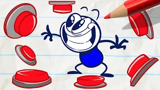 Pencilmate & Pencilmiss 😲 DON'T PUSH THAT 😲 Button Compilation 🪀 Cartoons 2020