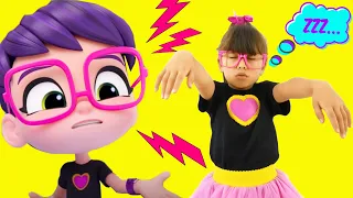 Abby Hatcher VS Rainbow Raingers Pretend Play The Sleepwalking. Kids funny videos