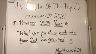 Quote of the Day by Brother Hunt February 29, 2024.