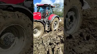 Challenging wet spring plowing Case IH Optum 300 cvx + Lemken EurOpal 8 ♥️💙🚜 #tractor #caseih