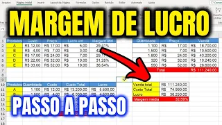 Descubra como CALCULAR a MARGEM de LUCRO média no EXCEL