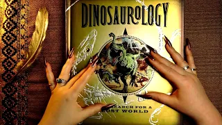 ASMR Interactive Book Tracing, Tapping , Page Turning 📗 Dinosaurology 💋 Whispering & Reading