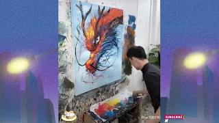 #21 How To Draw A Unique And Simple Dragon Head For Beginners - Acrylic Color