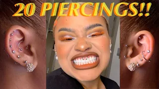 20 PIERCING TOUR (Daith, Conch, Rook, Smiley, Nose + More) | RaggedyRoyal