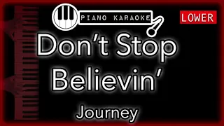 Don't Stop Believin' (LOWER -3) - Journey - Piano Karaoke Instrumental