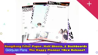 RongRong Filler Paper, Half Sheets, & Dashboards - March 2020 - The Happy Planner's New Release