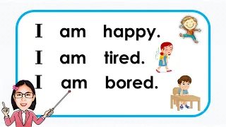 "I am" sentences | Reading lesson for kids | Practice Reading simple sentences