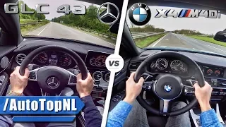 Mercedes AMG GLC 43 vs BMW X4 M40i SOUND ACCELERATION TOP SPEED & AUTOBAHN POV by AutoTopNL