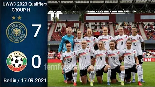 [7-0] | 18.09.2021 | Germany vs Bulgaria | FIFA Women World Cup 2023 Qualifiers | Group H | FWWC2023