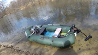 Электромотор для лодки Watersnake SXB54/26 (Venom) Распаковка и тест на воде на автомобильном акуме