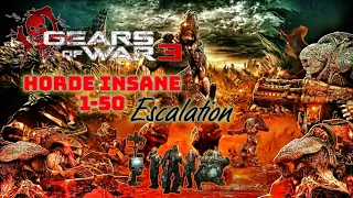 Gears of War 3 - INSANE Horde Escalation - 50 Waves no Death