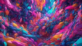 Ai Generated Video Visuals - Colorful Animated Art Created by Ai Artist, Amazing Dreamscape Ambience