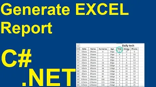 Generate Excel Document in ASP.NET, C#|XSLX with C# ASP.NET
