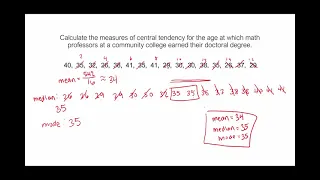 Examples of Finding the Measures of Central Tendency - Mean, Median and Mode