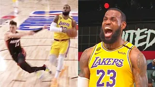 LeBron James Bullies Tyler Herro & Gets Revenge For His Mean Mug! Lakers vs Heat Game 4