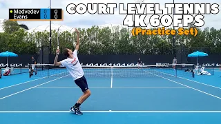 Daniil Medvedev vs Dan Evans Court Level Practice Set | 2022 Australian Open (4K 60FPS)