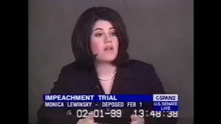 #TechThrowback 2/6/1999 Video Monica Lewinsky testimony shown in Senate during Clinton impeach trial