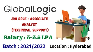 Global Logic Off Campus Hiring Freshers for the Role of Associate Analyst (Technical Support) |