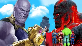 GTA 5 - TITAN LAVA GOD ATTACK ON AVENGERS FOR THANOS GAUNTLET PART #6 || (GTA 5 MODS)