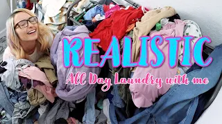 REALISTIC ALL DAY LAUNDRY WITH ME | MOM OF 3 MASSIVE LAUNDRY MOTIVATION