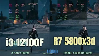 i3 12100 ddr4 vs ryzen 5800x3d ddr4 in 2024