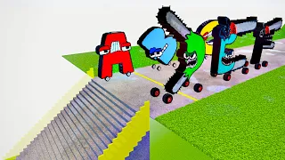 Chainsaw Man Alphabet Lore Cars vs Alphabet Lore Cars vs Stairs Jumps Down | Teardown