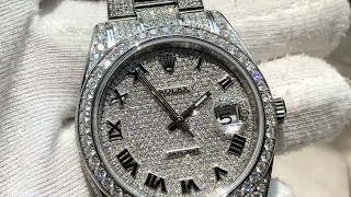 ROLEX Datejust 41 mm Iced Out 18 ct of Diamonds | BS-WATCH.FR