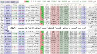البورصة المصرية مباشر الشاشة اللحظية نسخة الهاتف الاثنين 4 سيبتمبر 2023