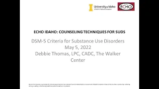 DSM-5 Criteria for Substance Use Disorders - 05/05/2022