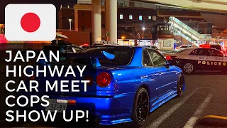 Japan highway car meet - Daikoku Parking area police show up