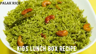 Simple & Tasty Palak Rice (KIDS LUNCH BOX RECIPE) | Spinach Rice Recipe | Rice Recipes