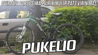 Dviračio paruošimas virinimui ir pats virinimas.