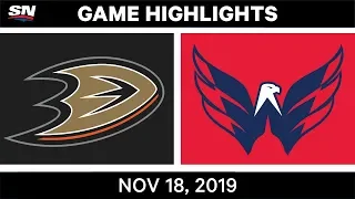 NHL Highlights | Ducks vs Capitals - Nov. 18, 2019