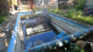 Pool Removal - Sludge, plastic and steel mesh filled pool