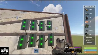 Rust- How I setup my turrets to keep them rats away!!! Simple 8 turrets, one windmill, one battery.