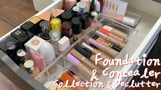 FOUNDATION AND CONCEALER Collection and Declutter 2024 Relaxing | #makeupdeclutter #makeupcollection