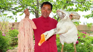 Best Way To Cook GOOSE with Fatty Intestine! Delicacy in the Countryside! | Uncle Rural Gourmet