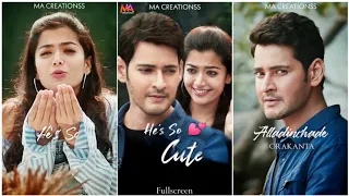 He's So Cute Song WhatsApp Status | Mahesh Babu | Rashmika Mandanna Whatsapp status | Telugu Status