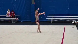 Viktoria Bukareva 7 years Level 5 Clubs routine USA Rhythmic Gymnastics Open Championship 2021