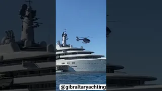 Helicopter landing on Roman Abramovich’s SuperYacht Eclipse