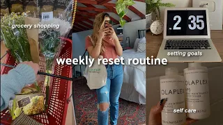 WEEKLY RESET ROUTINE: getting back on track, deep cleaning, setting goals, & self care ♡