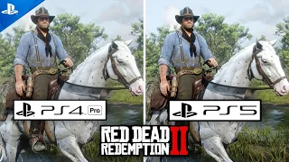 Red Dead Redemption 2 PS4 Pro VS PS5 Graphics Comparison Gameplay 1080P HD #RDR2
