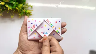 DIY - SURPRISE MESSAGE CARD FOR FATHER'S DAY | Pull Tab Origami Envelope Card | Father's Day Card